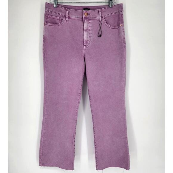 Express Conscious Edit Cropped Flare High Rise Jeans Lavender Women’s Size 10R - Picture 10 of 11
